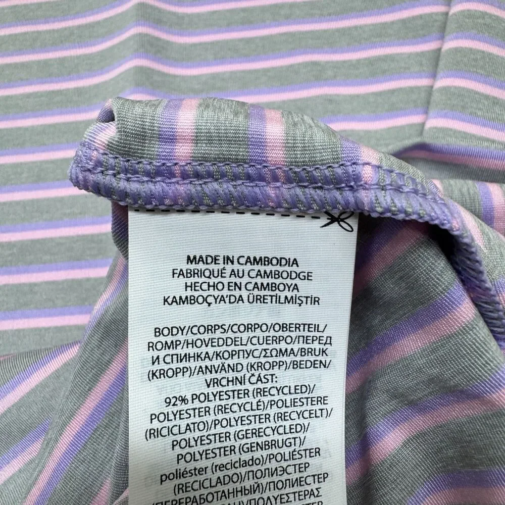 NEW Ralph Lauren RLX  Golf Polo Shirt Mens LG Striped Pink Gray Purple
